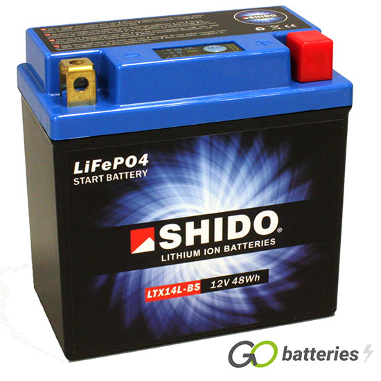 Shido LTX14L-BS Lithium Ion Battery For Harley Davidson XL 1200V Seventy Two Motorcycles 2012-2016 