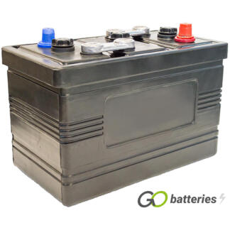 Numax 521 Classic Hard Rubber Battery. 6 volt 117 amps, all black traditional hard rubber case with lead bars on top and 3 filler caps.