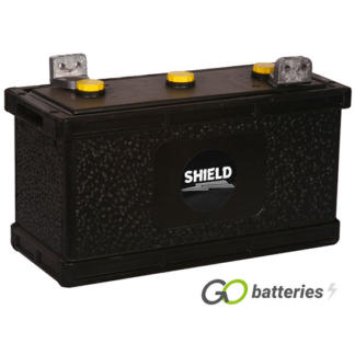Numax 722 Classic Hard Rubber Battery. 6 volt 190 amps, all black traditional hard rubber case with 3 filler caps on top.