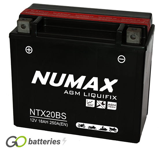 Batterie moto NUMAX NTX20-BS SLA 12V 18Ah 270A Dimensions