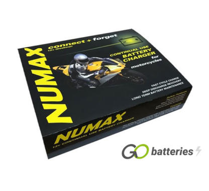 Numax 120200 Motorcycle Battery Charger. 12 volt 2 amp connect and forgot battery charger for a motorcycle.