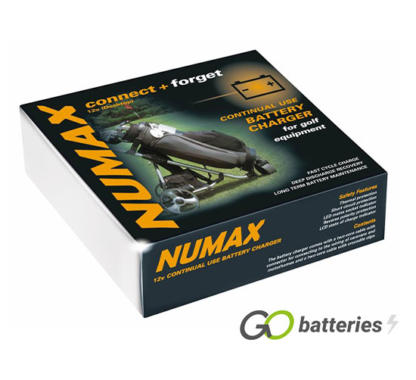 Numax 120400 Golf Trolley Battery Charger. 12 volt 4 amp connect and forgot battery charger for a golf trolley.