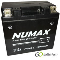 YT6B-3 Numax AGM Motorcycle Battery 12V 5Ah (YT6B3)