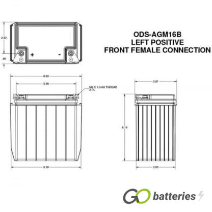 ODS-AGM16B Odyssey Extreme Battery 12V 14Ah (PC535) - Image 4