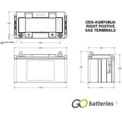 ODS-AGM70MJA Odyssey Extreme Battery 12V 68Ah (PC1700MJT) - Image 2