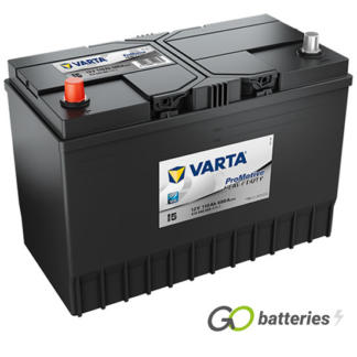 Varta I5 Promotive Heavy Duty Battery 12V 110Ah 680 cold cranking amps, Black case with the positive terminal on the left hand side with the terminals closest to you. Also has carrying handles. UK 664