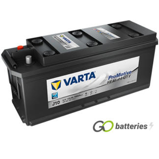 Varta J10 Promotive AGM Battery 12V 135Ah 1000 cold cranking amps, Black case with terminals at one end and carrying handles at each end. Comes with hold downs. 630HD