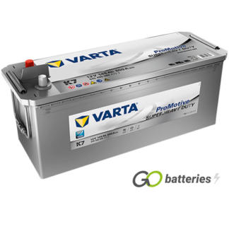 Varta K7 Promotive AGM Battery 12V 145Ah 800 cold cranking amps, Silver case with terminals at one end and carrying handles at each end. 627/637SHD