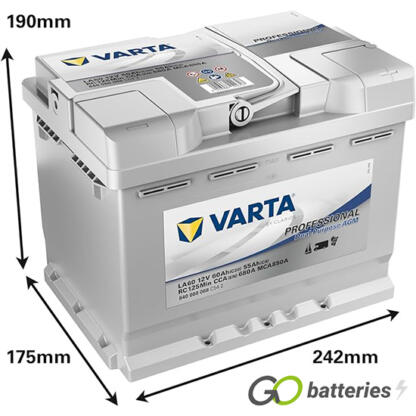 LA60 Varta Professional Dual Purpose AGM Leisure Battery 840 060 068 - Image 5