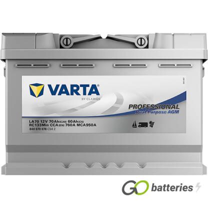 LA70 Varta Professional Dual Purpose AGM Leisure Battery 840 070 076 - Image 3