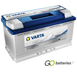 Varta LFS95 Blue Professional Marine Starter Battery 12V 95Ah 800 cold cranking amps, Silver case with Blue top and the positive terminal is on the right hand side with the terminals closest to you. Also has carrying handle.