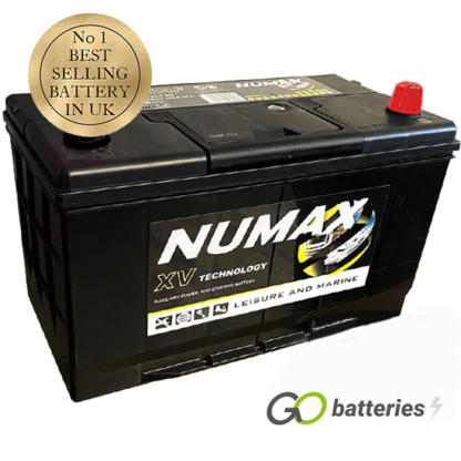 Numax XV30HRMF Leisure and Marine Battery. 12 volt 100 amp hour and 740 cold cranking amps. Black case with the positive terminal on the right hand side with the terminals closest to you. Also has carrying handle.