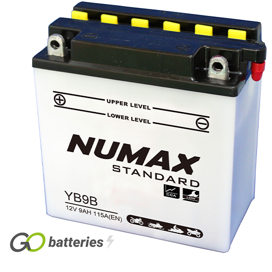 YB9-B Numax Motorcycle Battery 12V 9Ah (YB9B) - GoBatteries