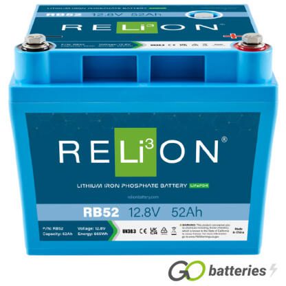 RB52 Relion Lithium Deep Cycle 12V 52Ah Battery - Image 2