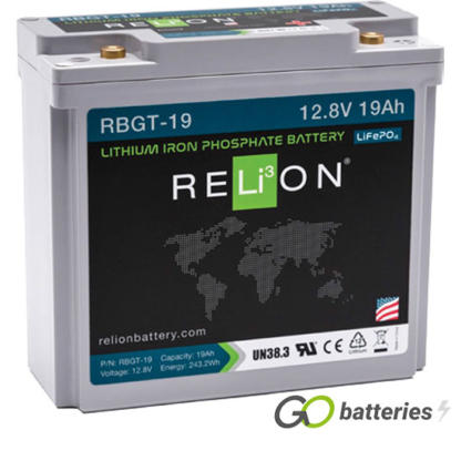 RBGT-19 Relion Lithium LiFePO4 Golf Battery With Bag & Charger 12V 19Ah