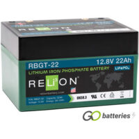 RBGT-22 Relion Lithium LiFePO4 Golf Battery With Bag & Charger 12V 22Ah