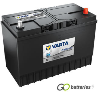 Varta I9 Promotive Heavy Duty Battery 12V 120Ah 780 cold cranking amps, Black case with the positive terminal on the right hand side with the terminals closest to you. Also has carrying handles. 663/665