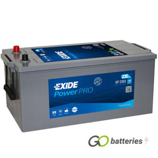 EXIDE PowerPRO Heavy duty battery. 12 volt 235 amp 1300 cold cranking amps. Grey case with carrying handles.