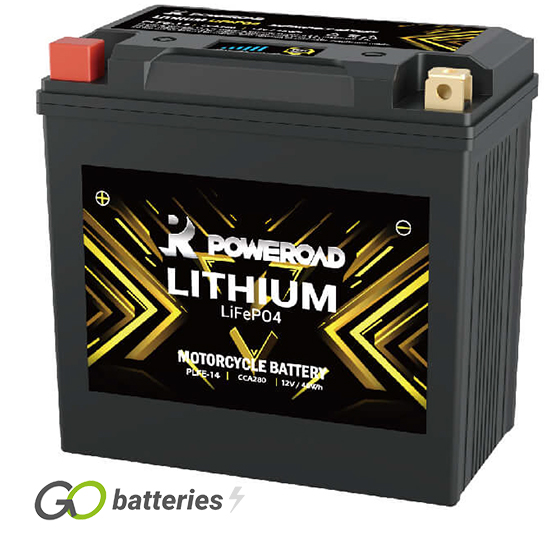 YTX14-BS Poweroad Lithium Motorcycle Battery (PLFE-14)