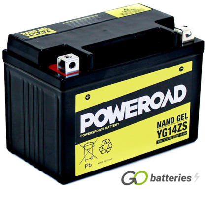 YTZ14S High Performance Poweroad Nano Gel Motorcycle Battery (YG14ZS)