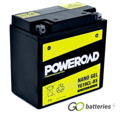YB16CL-B High Performance Poweroad Nano Gel Motorcycle Battery (YG19CL-BS) (YB16CLB)