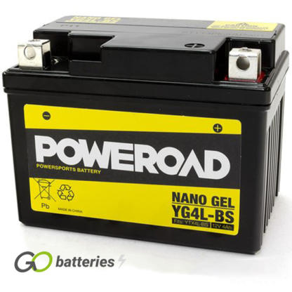 YTX4L-BS High Performance Poweroad Nano Gel Motorcycle Battery (YG4L-BS) (YTX4LBS)