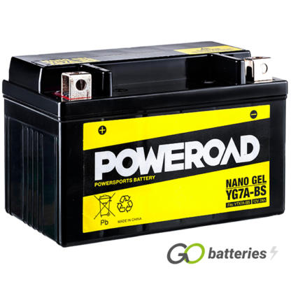 YTX7A-BS High Performance Poweroad Nano Gel Motorcycle Battery (YG7A-BS) (YTX7ABS)