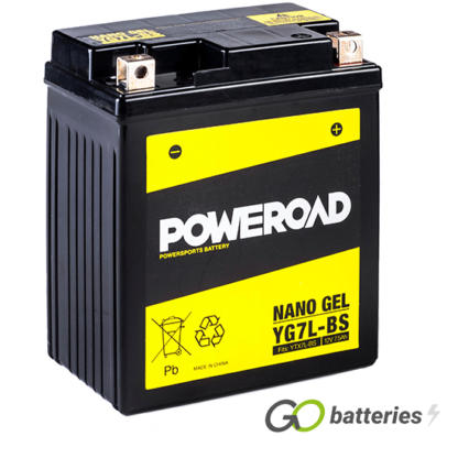 YTX7L-BS High Performance Poweroad Nano Gel Motorcycle Battery (YG7L-BS) (YTX7LBS)