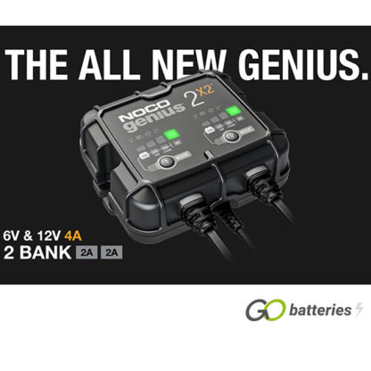 NOCO GENIUS 2X2 6V/12V 2-Amp 2-Bank Smart Battery Charger - Image 2