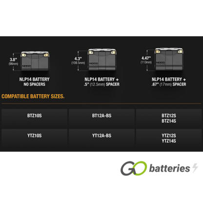 NLP14 Noco Lithium Powersport Battery 12V 4Ah 500A (YTZ10S) (YTZ12S) (YTZ14S) (YTX14-BS) (YTX16-BS) - Image 6