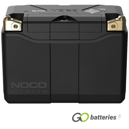 Noco NLP20 Lithium Powersport Battery, 12 volt 7 amp, 600 cold cranking amps. Fits YB16L-B, YB16CL-B, Y50-N18L-A, GYZ20HL, YTX15L-BS, YTX20HL-BS and YTX20L-BS. Black case with multi terminal configuration, plus modular trays to fit various group sizes of applications.