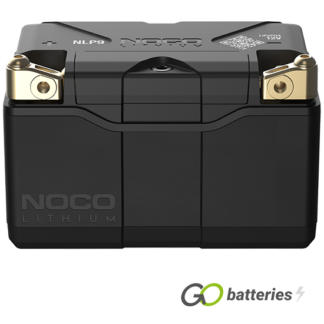 Noco NLP9 Lithium Powersport Battery, 12 volt 3 amp, 400 cold cranking amps. Fits YTX9, YTX9-BS and YTX7A-BS. Black case with multi terminal configuration, plus modular trays to fit various group sizes of applications.