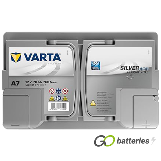 Batería VARTA A7 Silver Dynamic AGM xEV (Start-Stop y eléctricos), 12V -  70Ah - 760A
