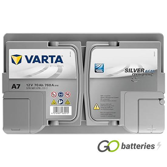 A7 Varta Silver Dynamic AGM Start-Stop Battery 12V 70Ah 570 901 076  (096AGM) - GoBatteries