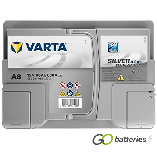A8 Varta Silver Dynamic AGM Start-Stop Battery 12V 60Ah 560 901 068  (027AGM) - GoBatteries