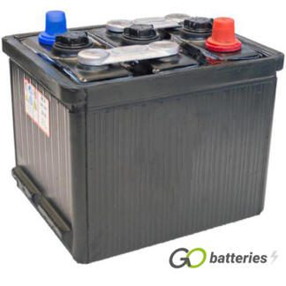 Numax 404/15 Classic Hard Rubber Battery. 6 volt 79 amps, all black traditional hard rubber case with lead bars on top and 3 filler caps.