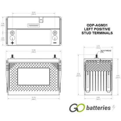 ODP-AGM31 Odyssey Performance Battery 12V 100Ah 31-925S - Image 5