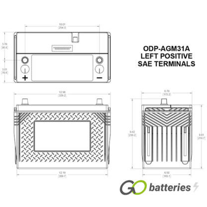 ODP-AGM31A Odyssey Performance Battery 12V 100Ah 31-925T - Image 4