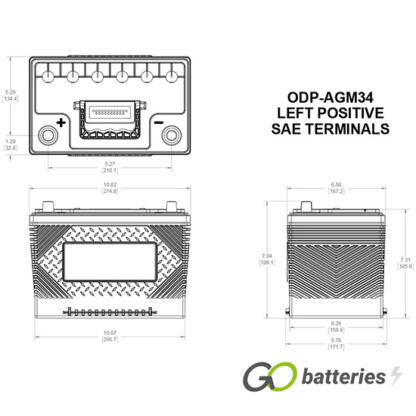 ODP-AGM34 Odyssey Performance Battery 12V 65Ah 34-790 - Image 5