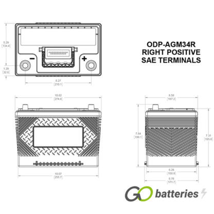 ODP-AGM34R Odyssey Performance Battery 12V 61Ah 34R-790 - Image 5