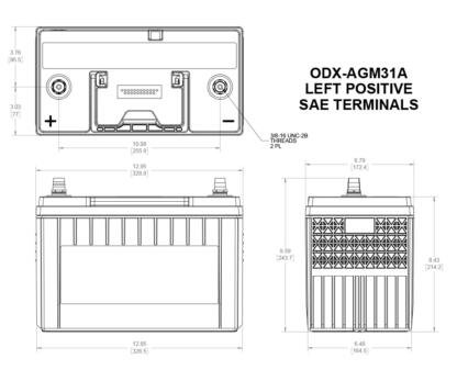 ODX-AGM31A Odyssey Extreme Battery 12V 100Ah (PC2150T) - Image 4