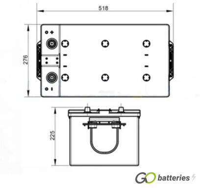 625-DINC-1500 Odyssey Performance Battery 12V 220Ah (625SHD) - Image 3