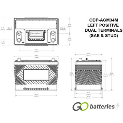 ODP-AGM34M Odyssey Marine Performance Battery 12V 65Ah 34M-790 - Image 5