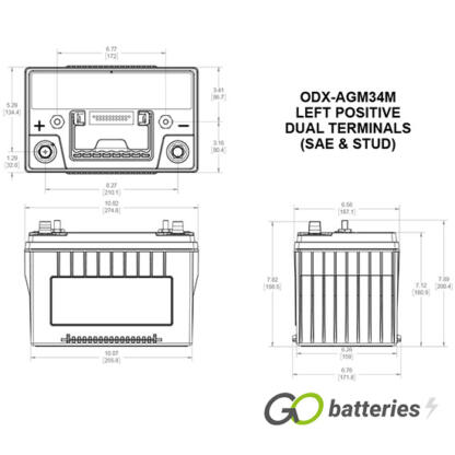 ODX-AGM34M Odyssey Extreme Marine Battery 12V 65Ah 34M-PC1500 (NSB-AGM34M) - Image 5