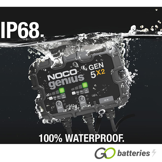 NOCO GENIUS GEN 5X2 12V 5Amp 2Bank OnBoard Smart Battery Charger