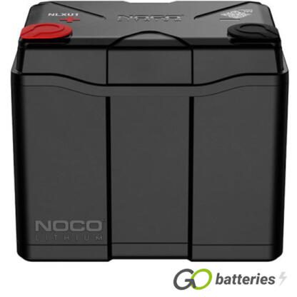 Noco NLXU1 Dual Purpose Lithium Battery, 12 volt 40 amp, 600 cold cranking amps. BCI Size Group U1. Black case with multi terminal configuration.