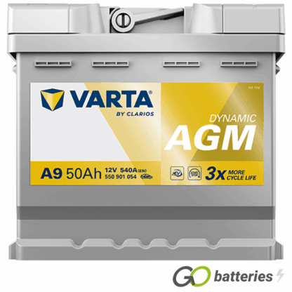 A9 Varta Dynamic AGM Start-Stop Battery 12V 50Ah 550 901 054 (012AGM) - Image 2