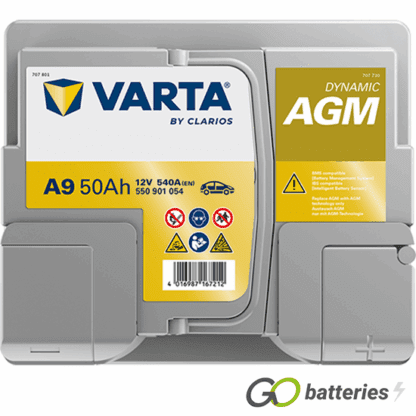 A9 Varta Dynamic AGM Start-Stop Battery 12V 50Ah 550 901 054 (012AGM) - Image 3