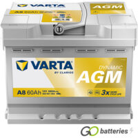 A8 Varta Dynamic AGM Start-Stop Battery 12V 60Ah 560 901 068 (027AGM)