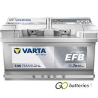 E46 Varta Dynamic EFB Start-Stop Battery 12V 75Ah 575 500 073 (110 EFB)